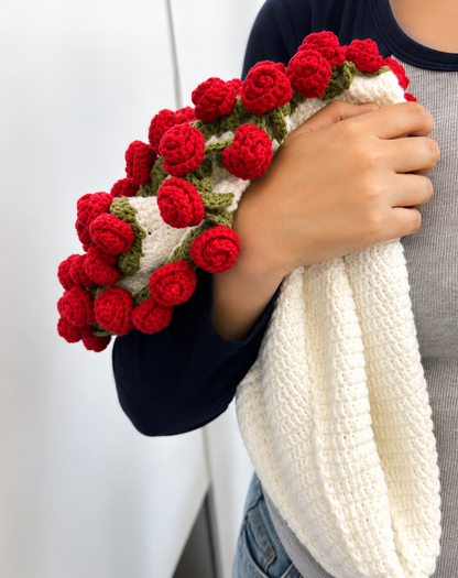 Couverture bouquets en crochet