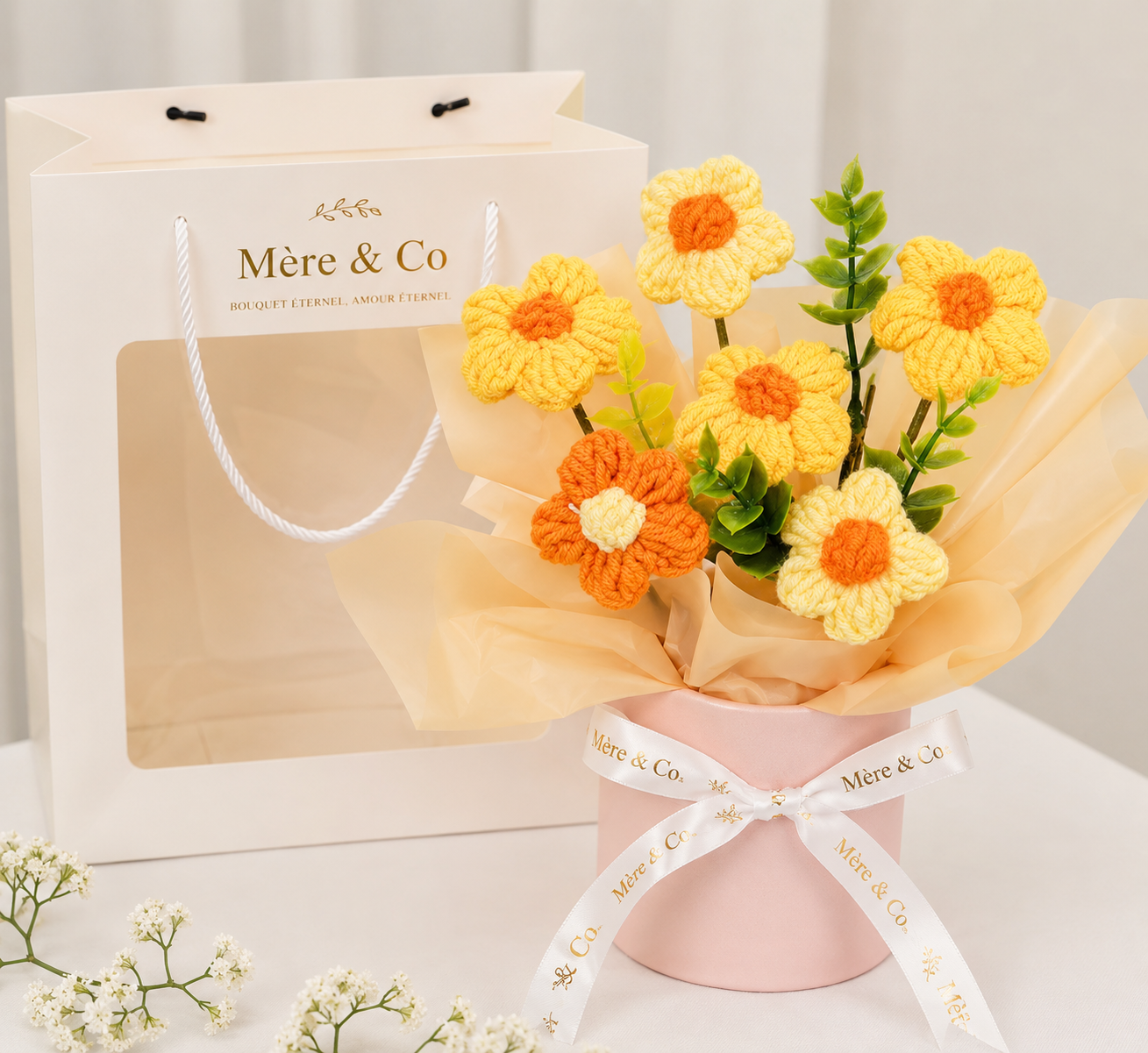 Pot de fleurs en crochet